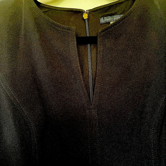 NWT TOMMY HILFIGER LITTLE BLACK DRESS SLEEVELESS LOGOS ON WAISTBAND AND BACK ZIP - Picture 2 of 10